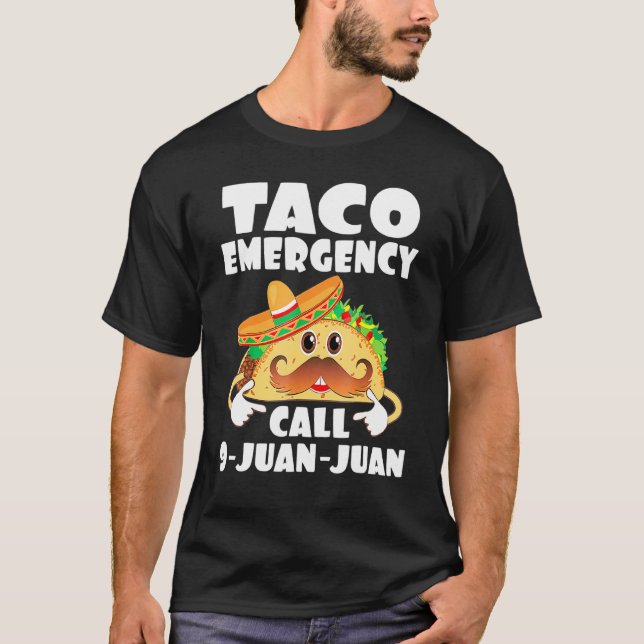 Camiseta Chamada de Emergência do Taco 9 Juan Funny Cinco D (Frente)