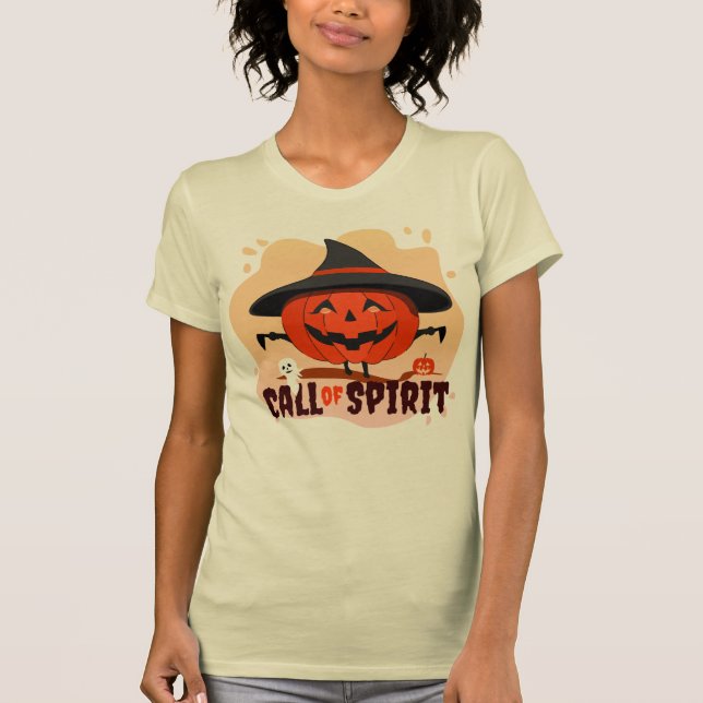 Camiseta Chamada de Espírito de Halloween (Frente)