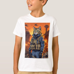 Camiseta Chamada de garotos do estilo gato Fansion