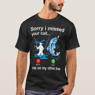Camiseta Chamada de telefone de pesca com linha de pesca P