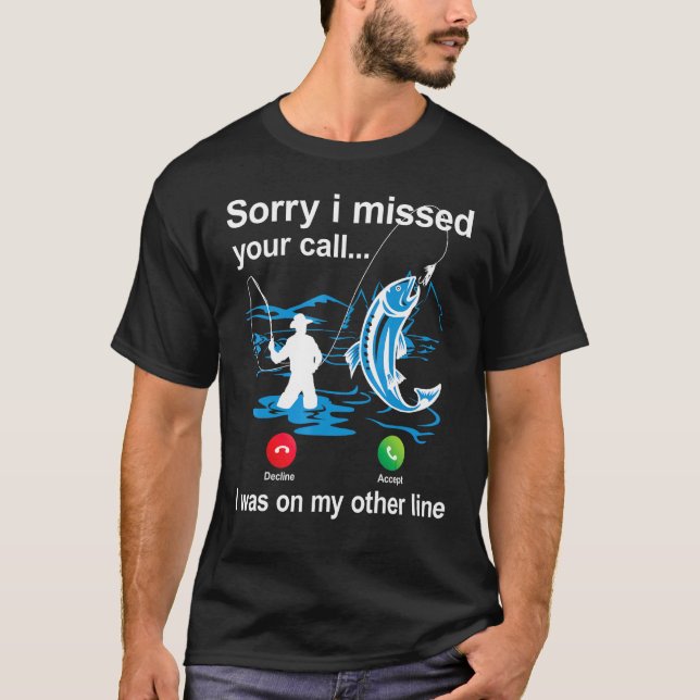 Camiseta Chamada de telefone de pesca com linha de pesca  P (Frente)
