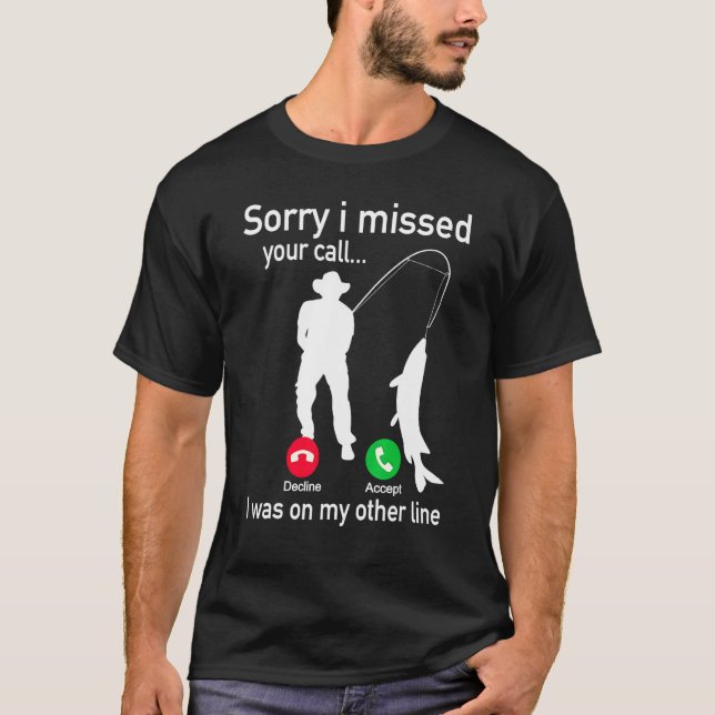 Camiseta Chamada de Telefone de Pesca Com Linha de Pesca Pe (Frente)