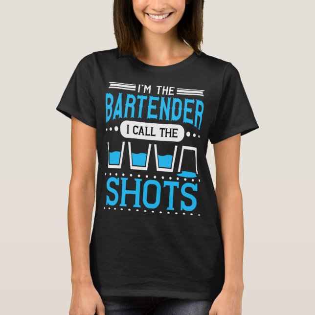 Camiseta Chamadas Engraçadas de Barman Aspirando Profission (Frente)