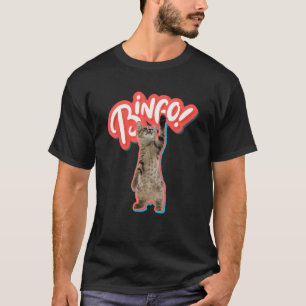 Camiseta Chamador de Bingo Engraçado Bingo Gatos Retro Bing