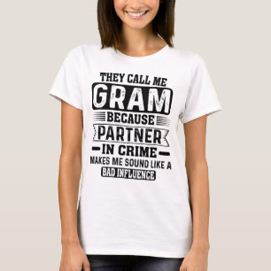Camiseta Chamam-Me Gram Dia de as mães Vovó Humor