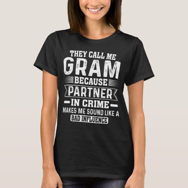 Camiseta Chamam-Me Gram Dia de as mães Vovó Humor (Frente)