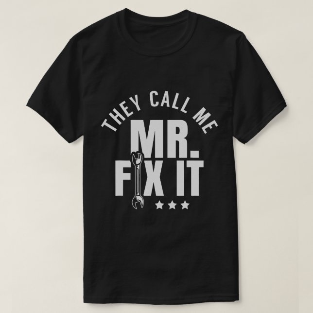 Camiseta Chamam-Me Sr. Fix It Handyman (Frente do Design)