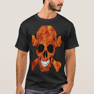 Camiseta Chamas Aromatizantes Crânio Pirateado E Crossbones