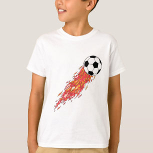 Camiseta chamas bola de futebol