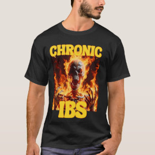 Camiseta Chamas Cringas Engraçadas do IBS Crânio Duro Esque