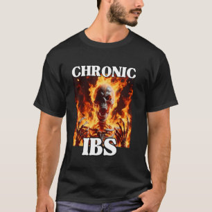Camiseta Chamas Cringas Engraçadas do IBS Crânio Duro Esque