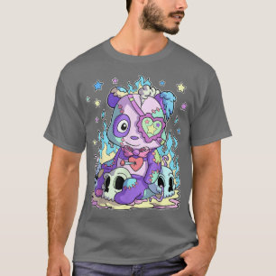 Camiseta Chamas Crônicas do Urso do Urso do Gótico Kawaii P