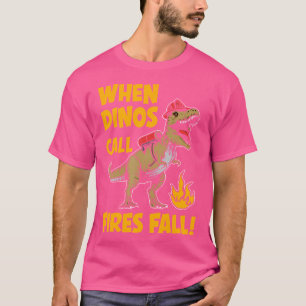 Camiseta Chamas de Combate ao Bombeiro Dinossauro T Rex