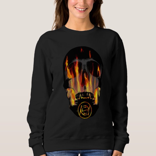 Camiseta Chamas de Fogo de Caveira (Frente)