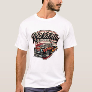 Camiseta Chamas de velocidade de rotação (Rockabilly Hotrod
