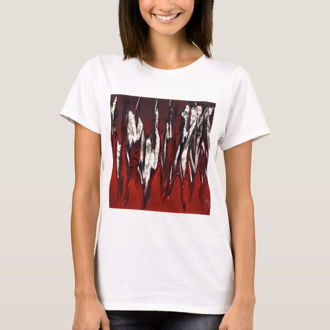Camiseta Chamas em vermelho a preto (Frente)