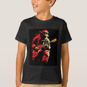Camiseta Chamas legais e guitarra de fogo para rock de bomb