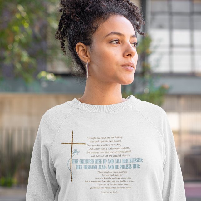 Camiseta CHAME-A DE BONITA Mãe Esposa Proverbs 31 Escritura (Criador carregado)