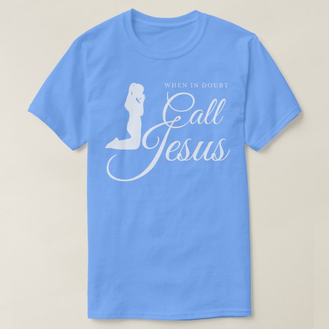 Camiseta Chame Jesus Oração Religião Presente (Frente do Design)