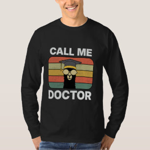 Camiseta Chame-me Doutor Alpaca Llama Doutorado em Doutorad