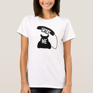Camiseta Chame-me o tshirt da senhora do telefone do