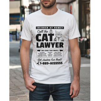 Camiseta Chame o Advogado do Gato – Paródia Divertida de Ad
