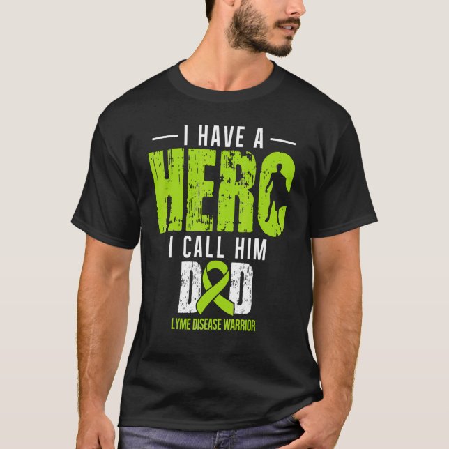 Camiseta Chame-O De Pai De Amparo À Doença De Lyme Ribb (Frente)