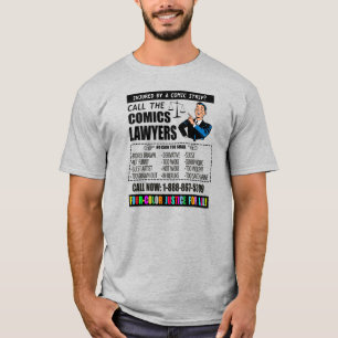 Camiseta "Chame os Advogados Histórias em quadrinhos"