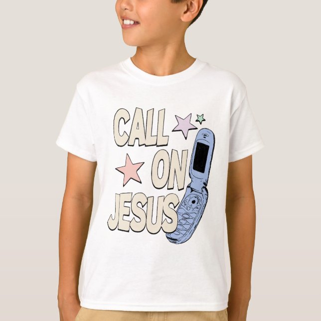 Camiseta Chame por Jesus – Design Retro Fé (Frente)
