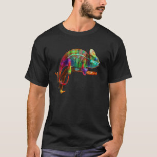 Camiseta Chameleão giro e colorido Lizard para répteis