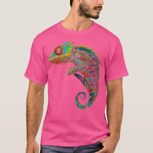 Camiseta Chameleon Animal Motif Mandala Trabalho de arte Ch