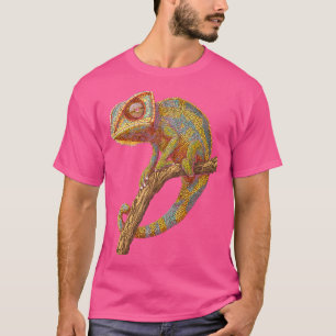 Camiseta Chameleon Animal Motif Trabalho de arte Chameleon