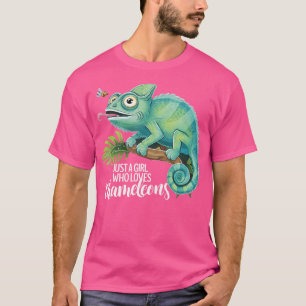 Camiseta Chameleon É Uma Menina Que Ama Camaleões