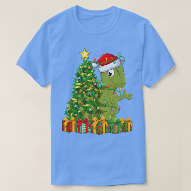 Camiseta Chameleon Lighting Xmas Tree Matching Chameleon Ch (Frente do Design)