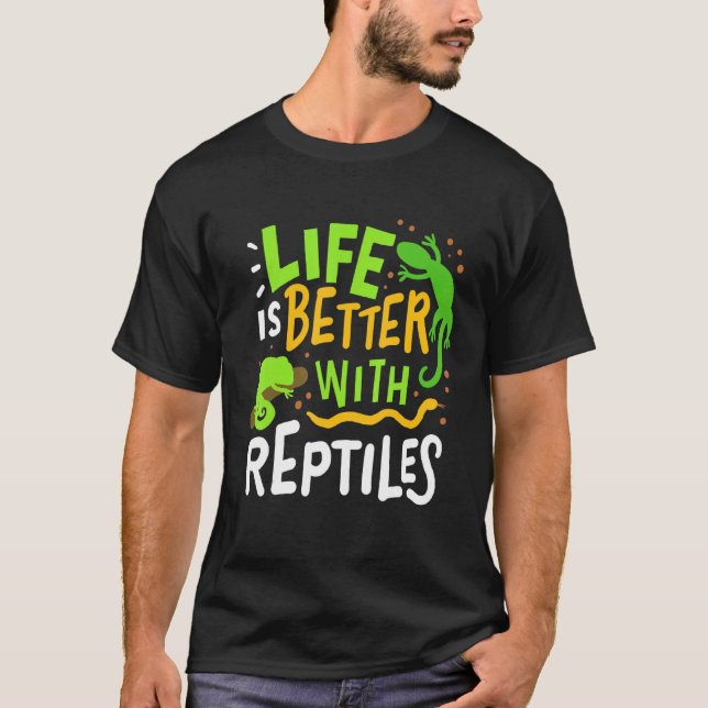 Camiseta Chameleon Lizard Iguana Répteis Terrarium (Frente)
