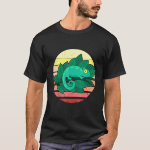 Camiseta Chameleon Lizard Retro Sunset Répteis