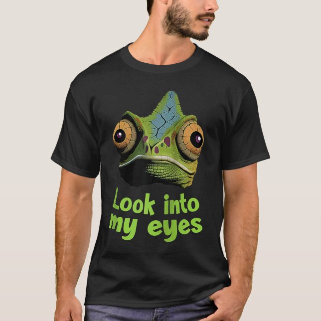 Camiseta Chameleon  Look Itno My Eyes Chamaeleonidae Raglan (Frente)