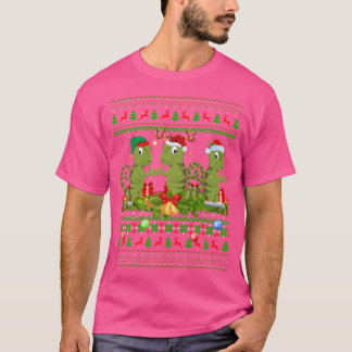 Camiseta Chameleon Lover Xmas Papais noeis de iluminação Fe
