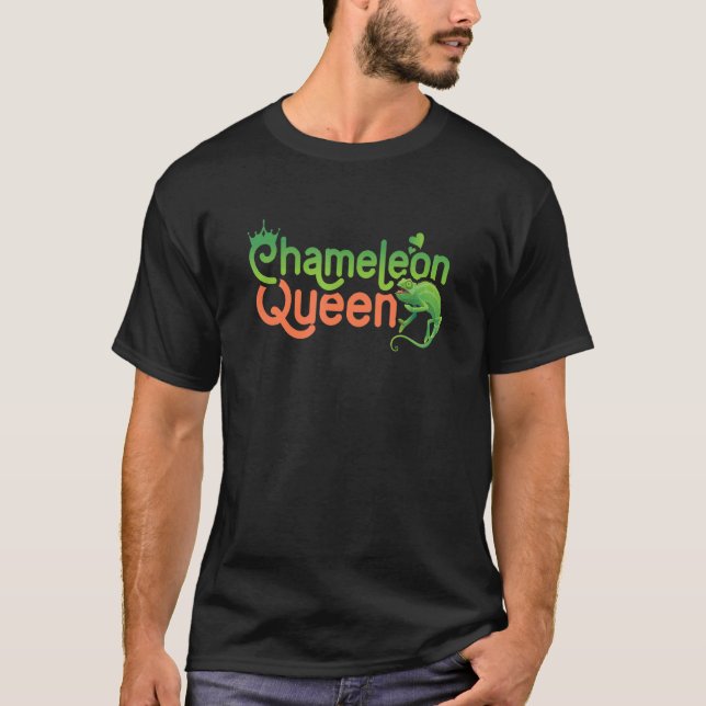 Camiseta Chameleon Queen Chameleon Mãe Lizard Reptile (Frente)