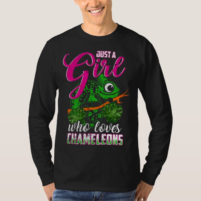 Camiseta Chameleon Reptile Animal Girl Woman (Frente)