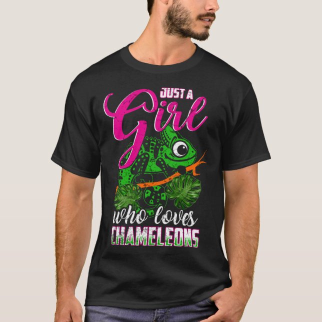 Camiseta Chameleon Reptile Animal Girl Woman (Frente)