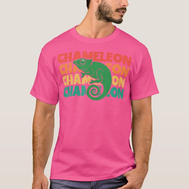 Camiseta Chameleon Text Veado Pantera Chamaeleonidae (Frente)