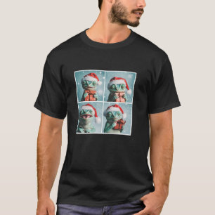 Camiseta Chameleon Vestindo o Cristo do Santa Hat Funny Cha