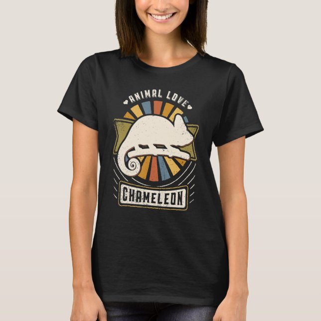 Camiseta Chameleon Vintage - Retro Animal clássico (Frente)