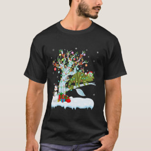 Camiseta Chameleon Xmas Lighting Tree Santa Hat Chameleon C