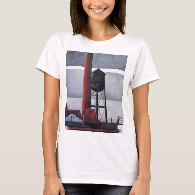 Camiseta Chaminés e Torre de Água (por Charles Demuth) (Frente)