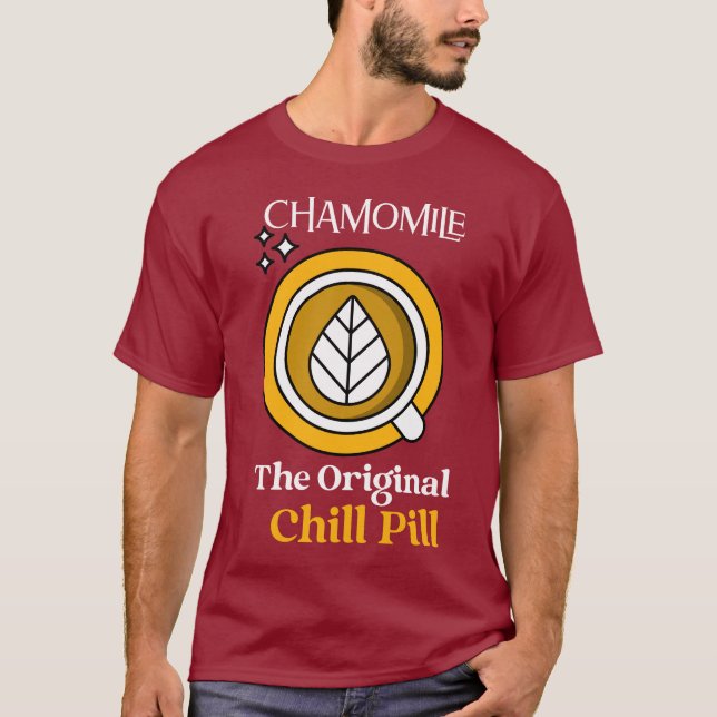 Camiseta Chamomile: A Pílula De Enchimento Original — Calma (Frente)