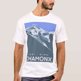 Camiseta Chamonix, Mont-Blanc, desenhado digitalmente, souv