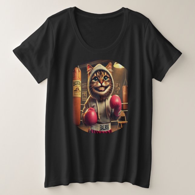 Camiseta "Champ Boxing? - Gato com cravo-da-índia (Frente do Design)