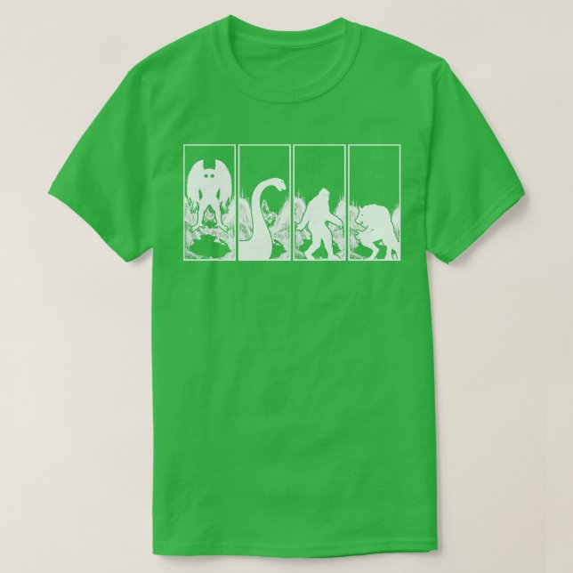 Camiseta Champ Dogman E Mothman Cryptozoology (Frente do Design)